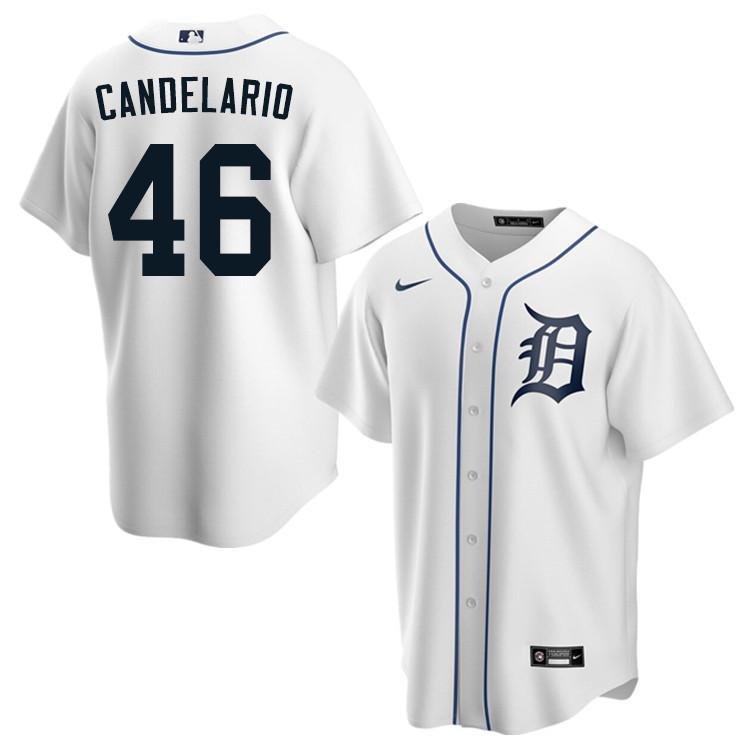 Nike Men #46 Jeimer Candelario Detroit Tigers Baseball Jerseys Sale-White